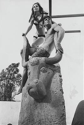 Greece Photograph - A Male And Female Model Posing At The Top by Leonard Nones