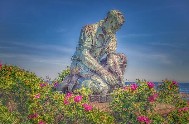 Wall Art featuring the photograph A Memorial To Maine Fishermen by Penny Polakoff