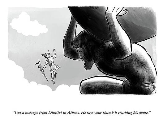 Atlas Wall Art featuring the drawing A Message From Dimitri by Ian Boothby and Pia Guerra