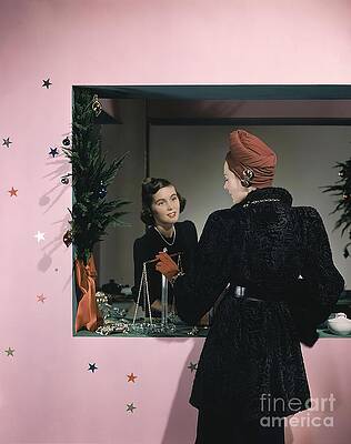 Xmas Photograph - A Model Doing Some Christmas Shopping by John Rawlings