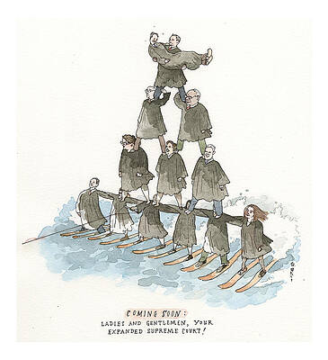 Ski Painting - A New And Improved Justice League by Barry Blitt