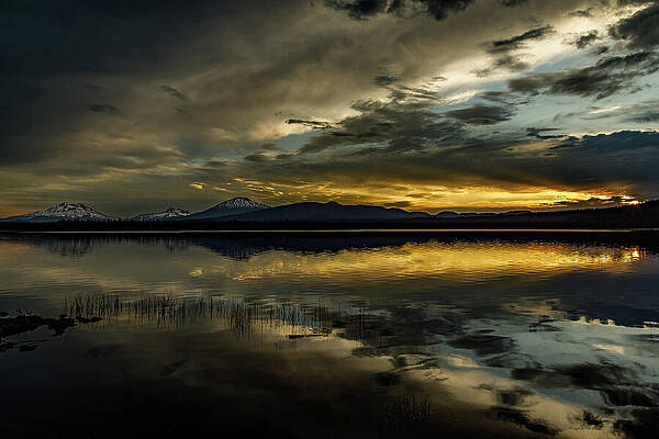 Majestic Mountain Sunset Reflection Photograph