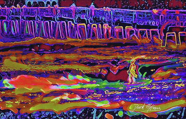 Wall Art featuring the digital art A Night At The Beach by David McKinney