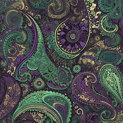 Artistic Digital Art - A Paisley Pattern Of Teardrop Shapes And Swirls In Purple by Andre Petrov