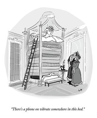 Fairy Tale Drawing - A Phone On Vibrate by Brooke Bourgeois