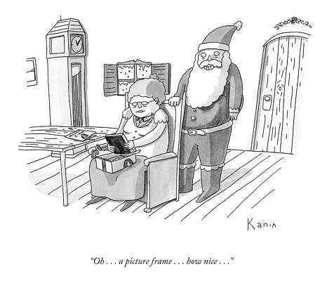 Santa Claus Drawing - A Picture Frame by Zachary Kanin