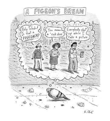 A Pigeon's Dream Cartoon Wall Art