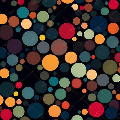 Modern Wall Art featuring the digital art A Polka Dot Pattern Of Circles In Various Sizes And Colours by Andre Petrov