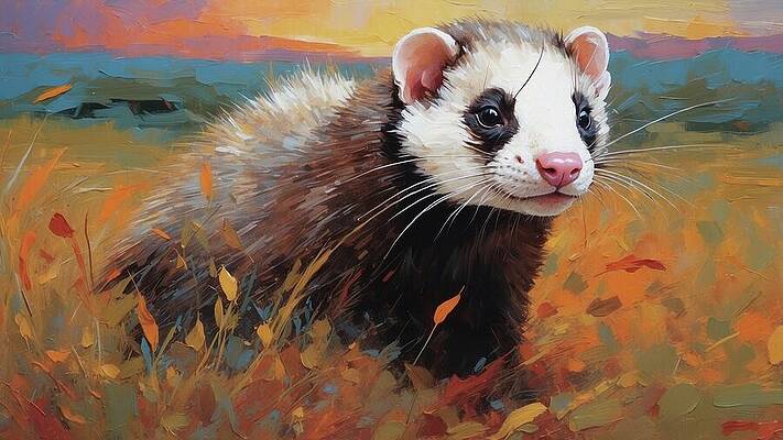 Wildlife Digital Art - A Portrait Of Serenity - The Gentle Ferret by Don Northup