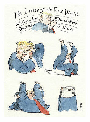 Donald Trump Cartoon Gestures Painting