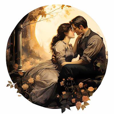 Vintage Digital Art - A Romantic Couple In Classic Victorian Style No 3 by Andre Petrov