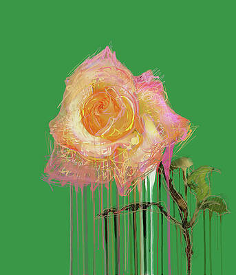 Fabric Wall Art featuring the mixed media A Rose By Any Other Name - Green by BFA Prints