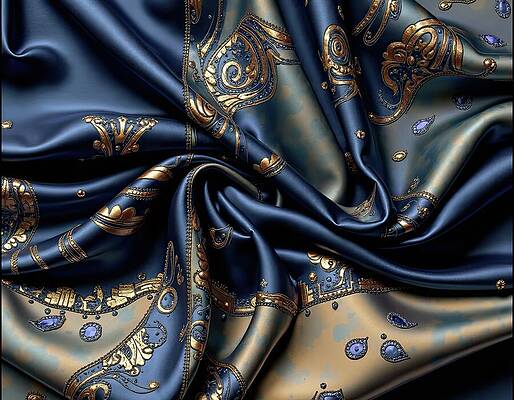 Gold Wall Art featuring the digital art A Royal Cloth by Eris And AI