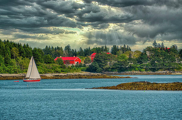 Maine Wall Art featuring the photograph A Scenic View On Casco Bay by Penny Polakoff