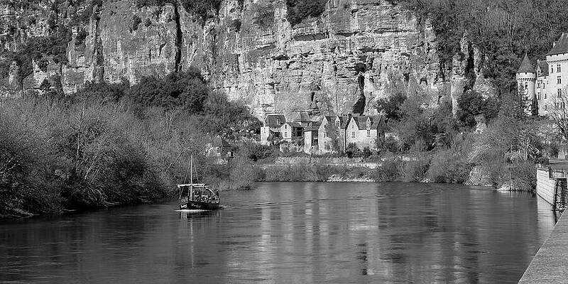 Charming Riverside Village by Cliffs Photograph