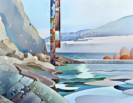 Surreal Coastal Landscape Digital Art