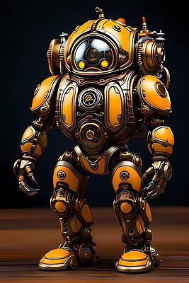 Intricate Digital Art - A Steampunk-inspired Robot No 4 by Andre Petrov