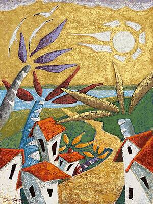 Puerto Rico Wall Art featuring the painting A Summer Breezy Afternoon by Oscar Ortiz