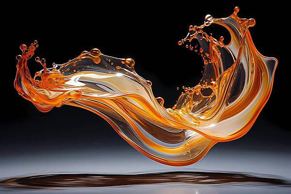 Wall Art featuring the digital art A Surreal Depiction Of Fluid Motion, Transforming Everyday Objects Into Liquid Forms No 1 by Andre Petrov