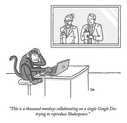 Monkey Drawing - A Thousand Monkeys Collaborating by Daniel Kanhai