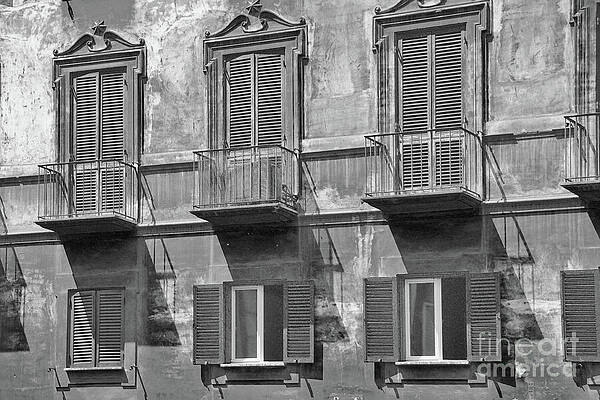 Vibrant Photograph - A Typical Italian Windows Balcony Facade. by Stefano Senise