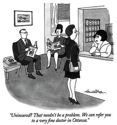 International Wall Art featuring the drawing A Very Fine Doctor In Ottawa by JB Handelsman