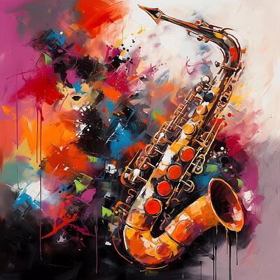 Abstract Wall Art featuring the digital art A Vibrant Abstract Image Inspired By The Spontaneous Music Moment by Andre Petrov