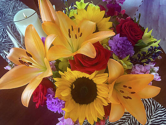 Wall Art featuring the photograph A Vibrant Centerpiece Bouquet by Bonnie Colgan