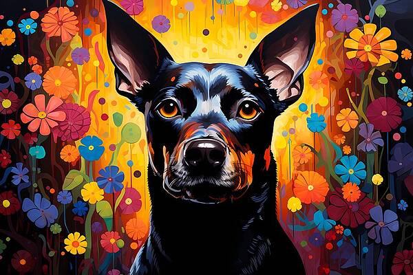 Vibrant Digital Art - A Vibrant Pop Art Depiction Of A Playful Dog No 3 by Andre Petrov