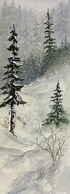 Snowy Forest Landscape Painting