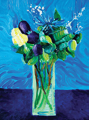 Wall Decor Painting - A Wilted Bouquet Of Roses by Michel Cruz-Garcia