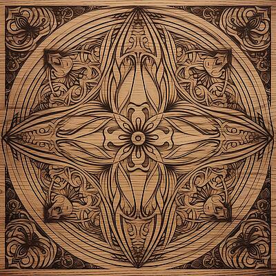 Artistic Digital Art - A Wood Pattern Of Grains And Knots In Brown And Beige by Andre Petrov