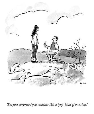 Hiking Drawing - A Yup Kind Of Occasion by Hartley Lin