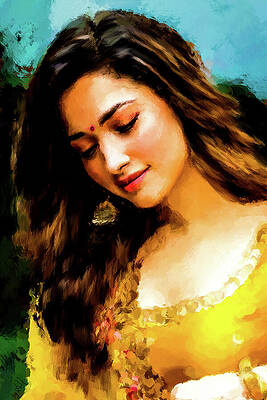 Serene Digital Art - Aaj Ki Raat, Tamannaah Bhatia by Gradify Creations
