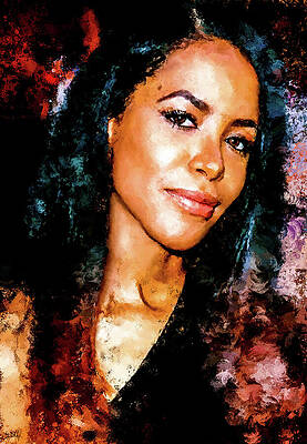 Serene Digital Art - Aaliyah, American Singer And Actress by Gradify Creations