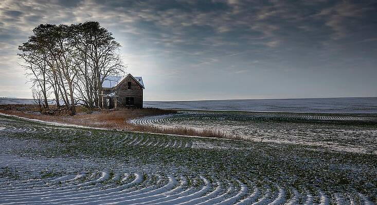 Wall Art featuring the photograph Abandoned Farmhouse Late Autumn by Michael DeGrenier