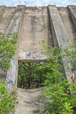 Historical Wall Art featuring the photograph Abandoned Cement Plant Entrance by John Twynam