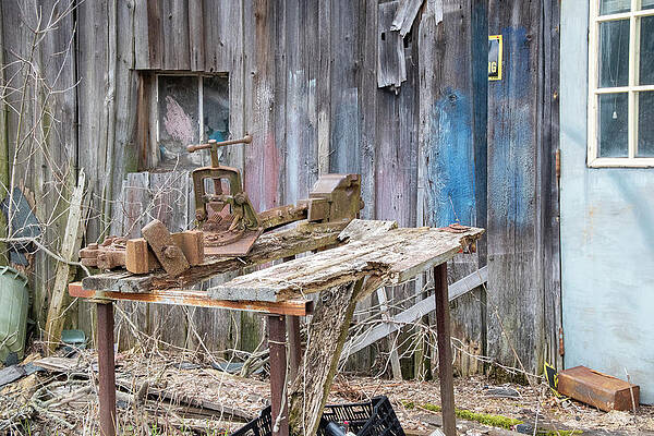 Vintage Photograph - Abandoned Decaying Workshop by John Twynam