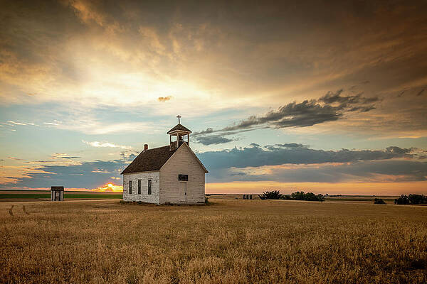 Yellow Wall Art featuring the photograph Abbott Church by Kevin Schwalbe
