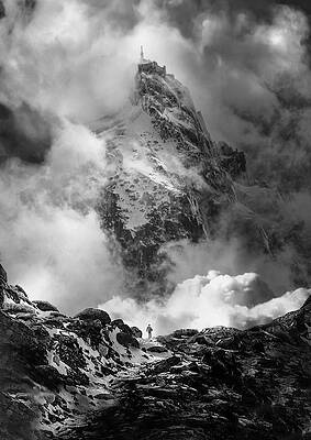 Majestic Snow-Capped Mountain Peak Photograph