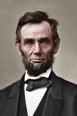 Historical Wall Art featuring the photograph Abraham Lincoln, Portrait, US President by American Landscapes