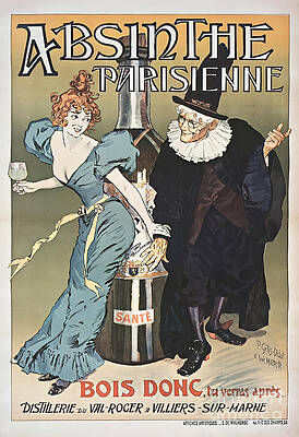 Vibrant Photograph - Absinthe Parisienne Old Vintage Poster by Stefano Senise