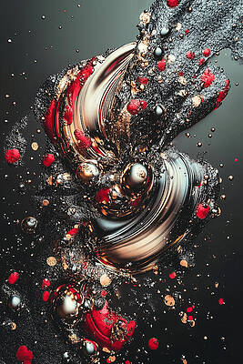 Vibrant Abstract Swirls and Spheres Wall Art