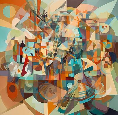 Geometric Wall Art featuring the digital art Abstract Artwork Featuring A Chaotic Arrangement Of Geometric Shapes No 1 by Andre Petrov