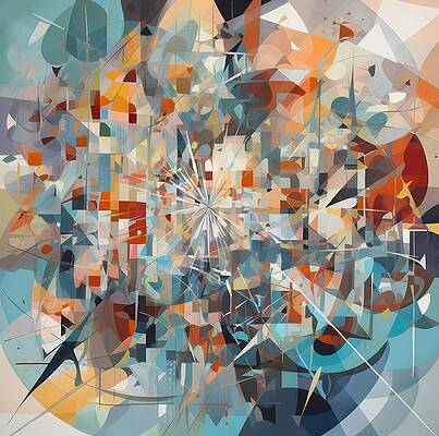 Abstract Wall Art featuring the digital art Abstract Artwork Featuring A Chaotic Arrangement Of Geometric Shapes No 2 by Andre Petrov