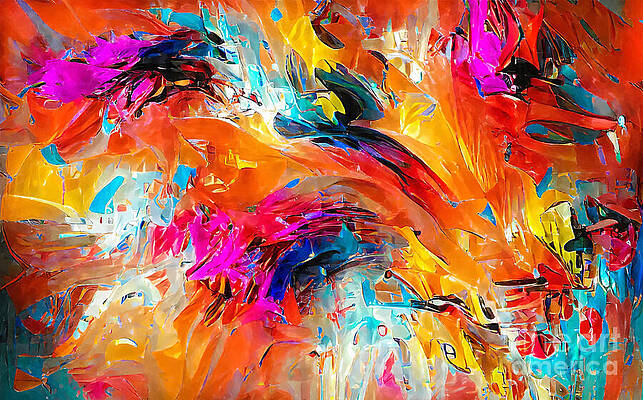 Painting - Abstract Carnival Fresh Colors - Original Fine Art Painting Wall Art 2 by Stefano Senise