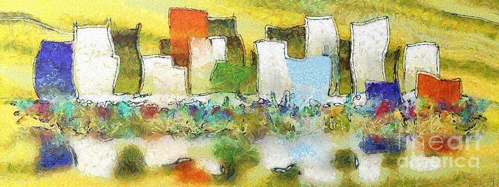 Vibrant Photograph - Abstract City Skyline by Stefano Senise