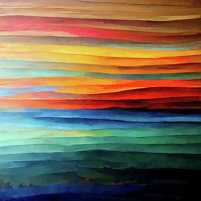 Wall Art featuring the mixed media Abstract Colorful 6054 by David McKinney