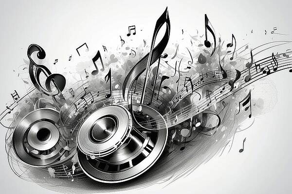 Wall Art featuring the digital art Abstract Crescendo AM1072 by Don Northup