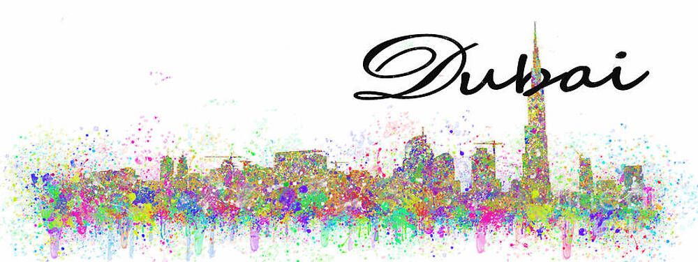 Painting - Abstract Dubai Skyline - Uae Art by Stefano Senise